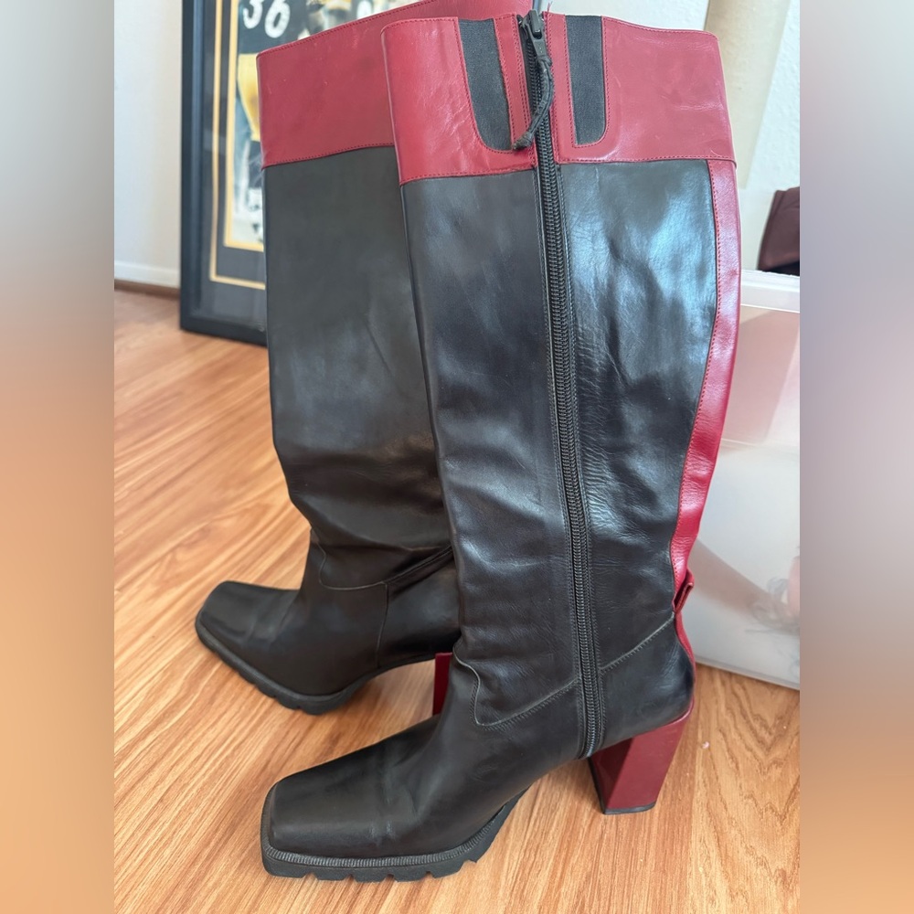 Donald Pliner Red and Black Women's Boots